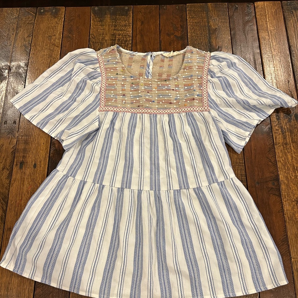 Entro Blue and White Striped Tunic